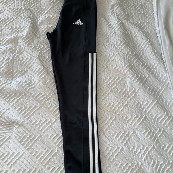 adidas Pants - Adidas Women Black Joggers with White Stripes